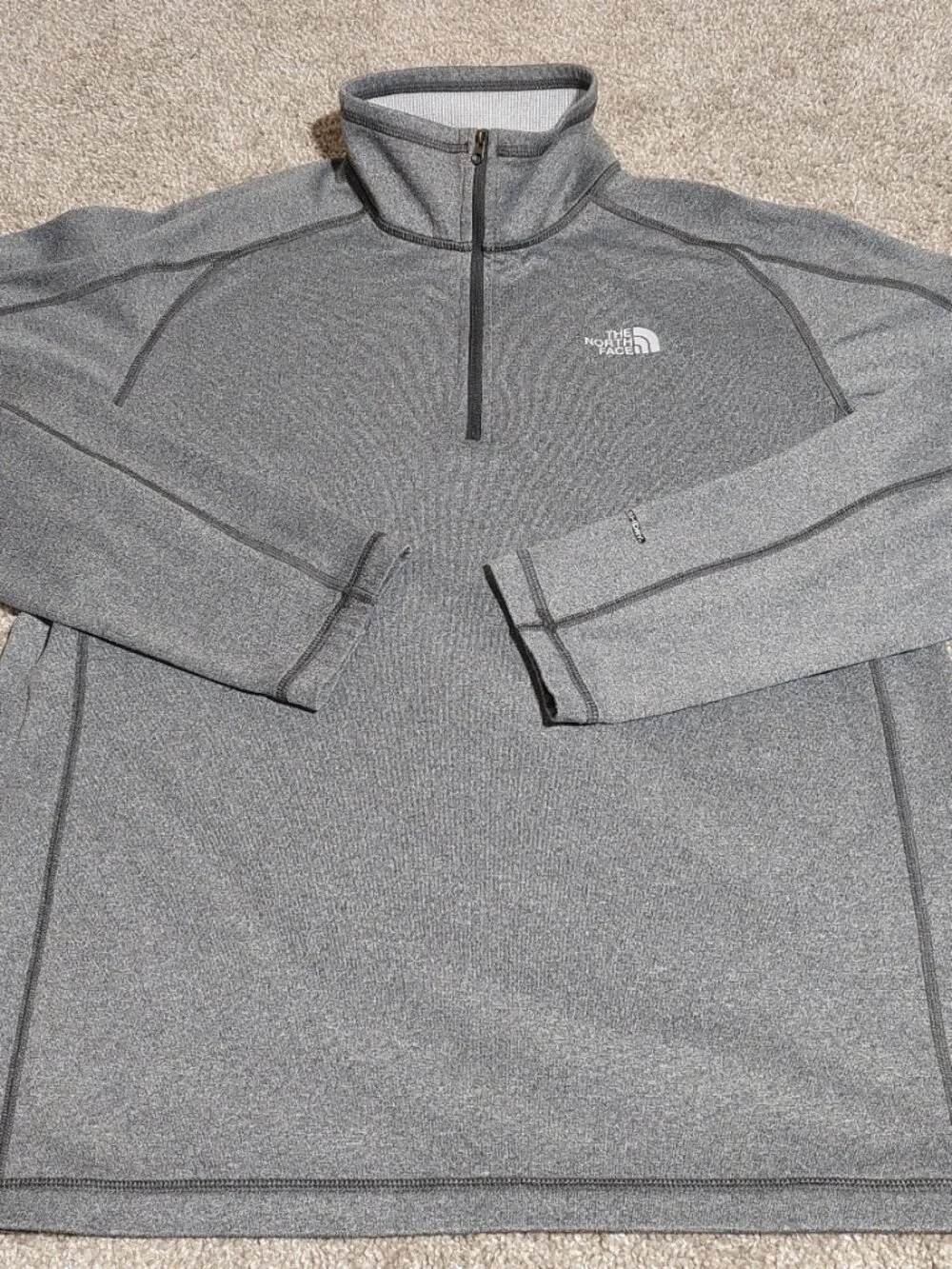 The North Face 1/4 zip FlashDry fleece lined pullover long sleeve Grey Size M
